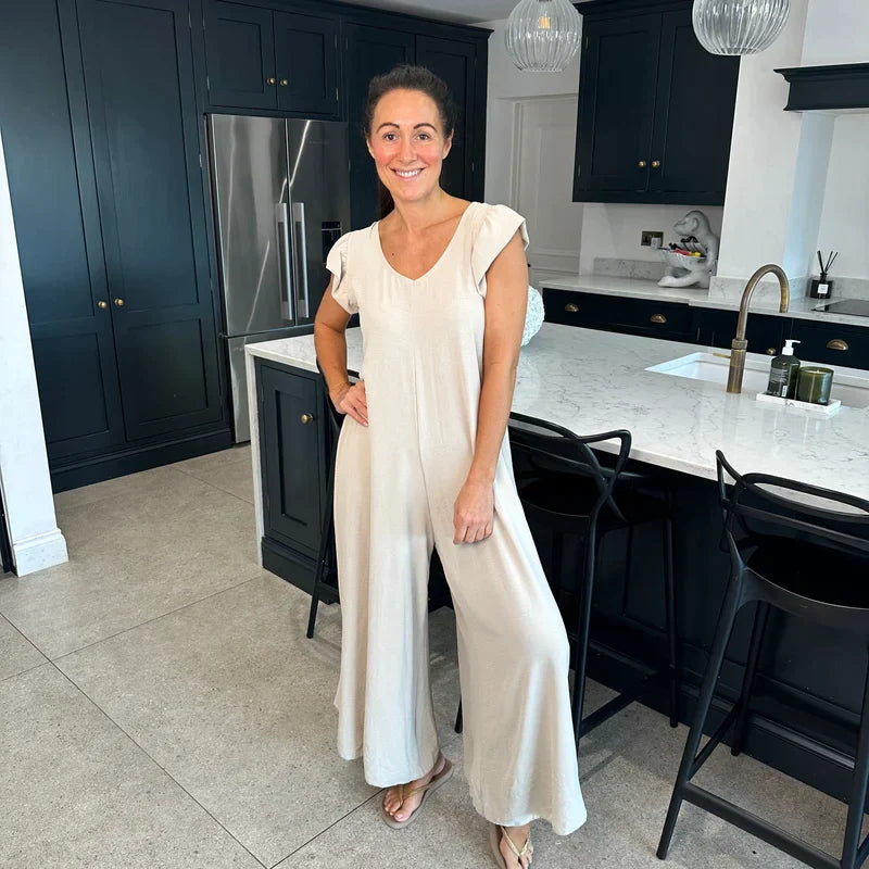 Women's Maxi Jumpsuit – Sleeveless Flowy A-Line Silhouette