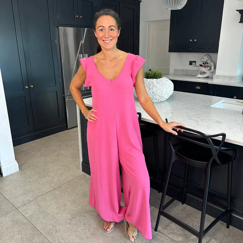 Women's Maxi Jumpsuit – Sleeveless Flowy A-Line Silhouette