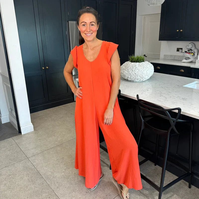 Women's Maxi Jumpsuit – Sleeveless Flowy A-Line Silhouette