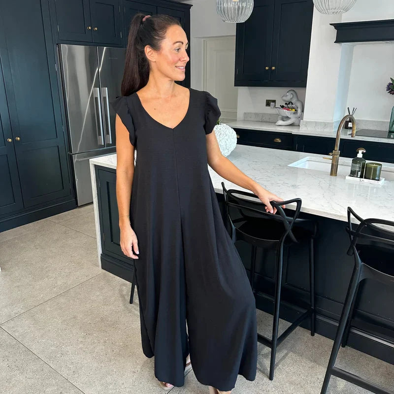 Women's Maxi Jumpsuit – Sleeveless Flowy A-Line Silhouette