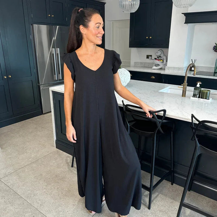 Women's Maxi Jumpsuit – Sleeveless Flowy A-Line Silhouette