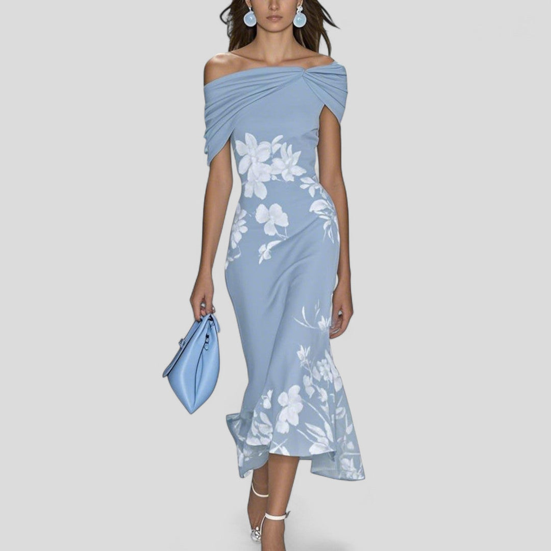 Women's Printed Midi Dress – Relaxed Silhouette Soft Breathable Fabric