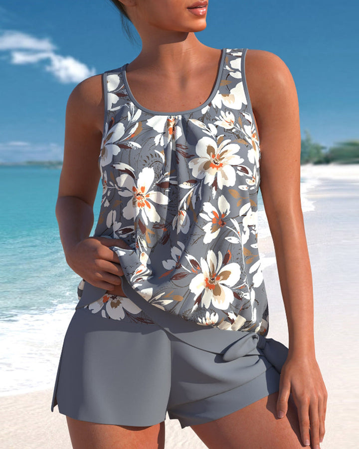 Tankini Two-Piece Swimsuit for Women – Loose Fit Camisole Top