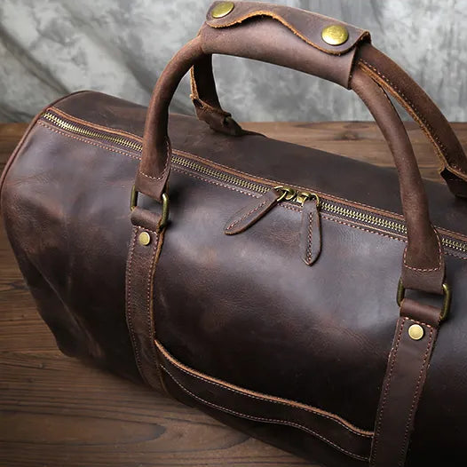 Leather Duffel Bag for Men – Full-Grain Crazy-Horse Weekend Bag
