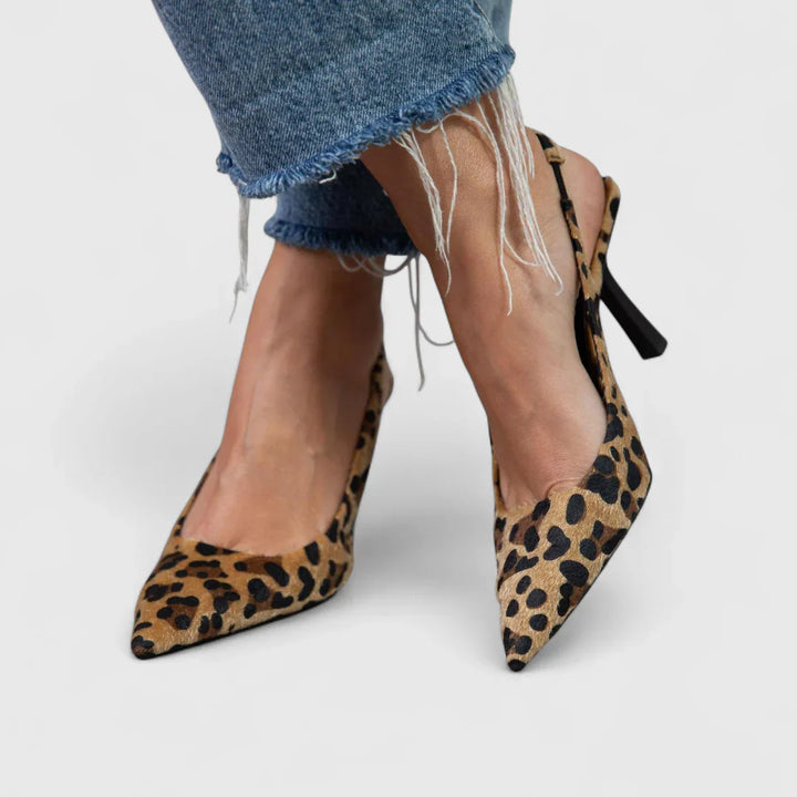 Printed Slingback Stiletto Heels – Pointed Toe Women's Shoes