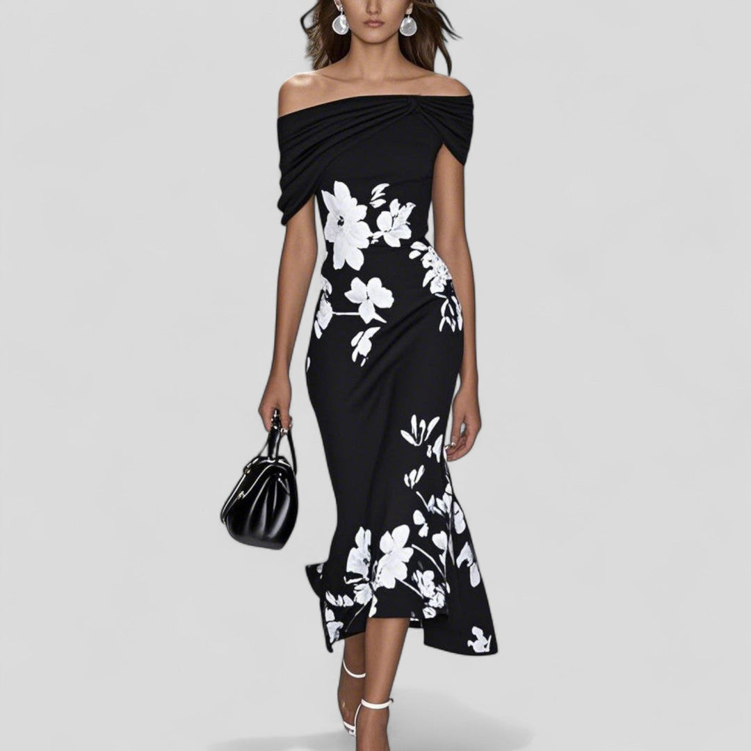Women's Printed Midi Dress – Relaxed Silhouette Soft Breathable Fabric