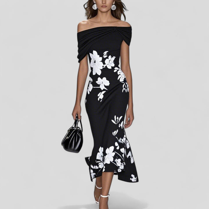 Women's Printed Midi Dress – Relaxed Silhouette Soft Breathable Fabric