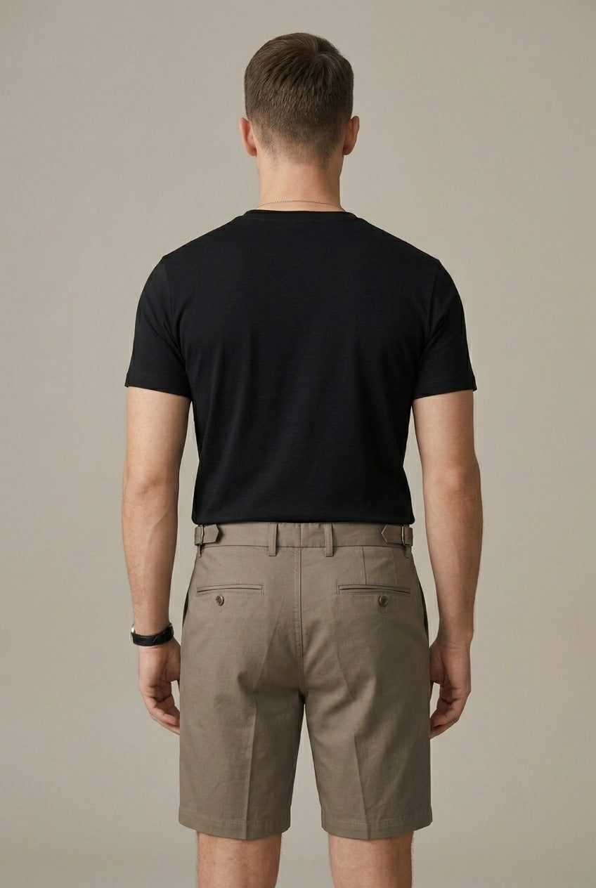 Men's Chino Shorts – Belted Pleat Front Smart Casual