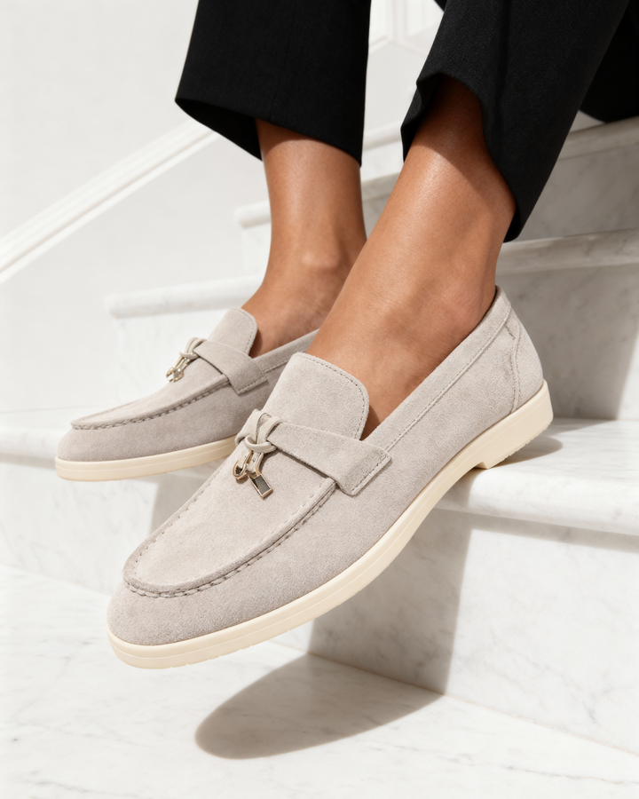 Women's Calf Suede Leather Loafers Slip-On – Cushioned Casual Style