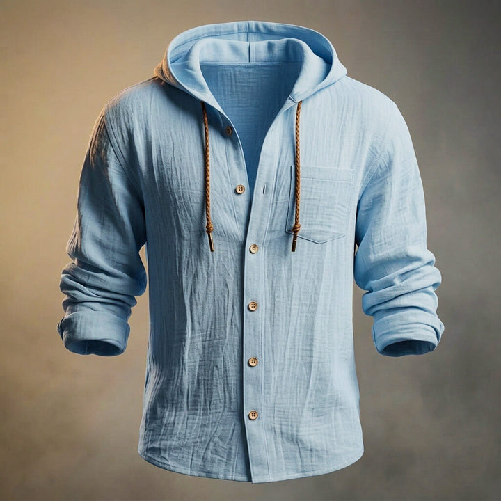 Men's Peruvian Cotton Linen Blend Hooded Jacket – Casual Zip