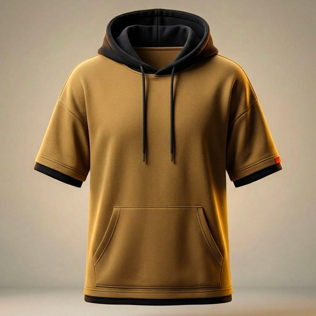 Men's Peruvian Cotton Hooded T-Shirt – Relaxed Fit Kangaroo Pocket