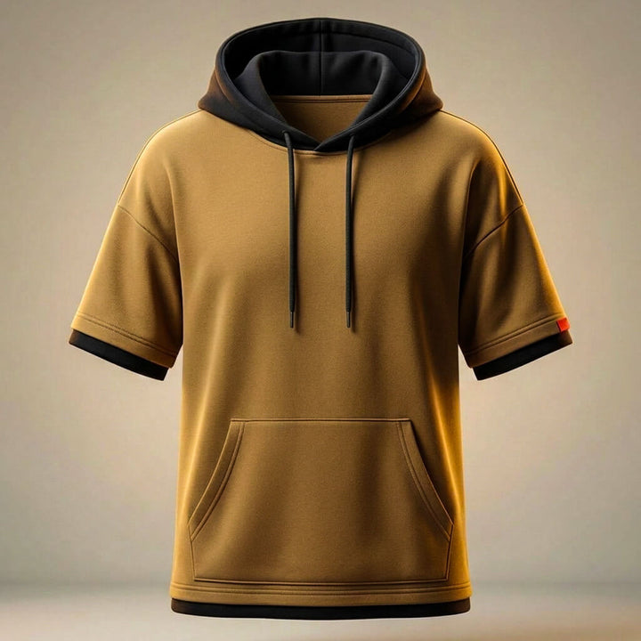 Men's Peruvian Cotton Hooded T-Shirt – Relaxed Fit Kangaroo Pocket