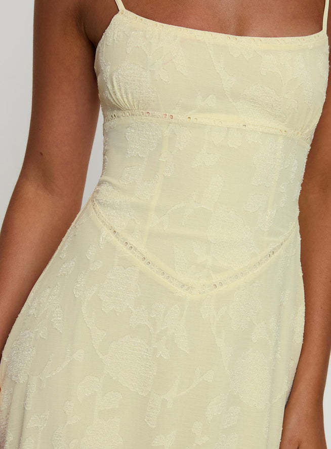 Women's Floral Burnout Maxi Dress Spaghetti Strap – Square Neck Lace-Up