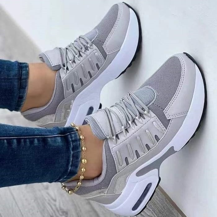 Platform Sneakers for Women – Chunky Sole Mesh Lace-Up