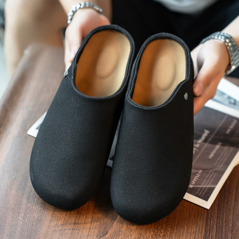 Men's Slip-On Mules – Suede Closed Toe Flat Casual Shoes