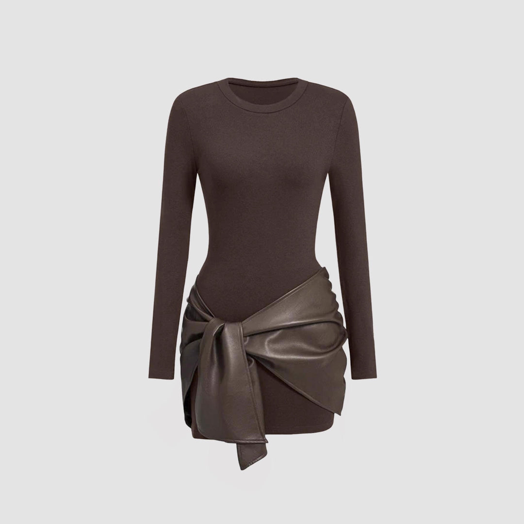 Fitted Mini Dress – Tie Front & Panelled Cut for Women