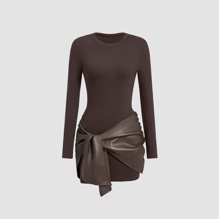 Fitted Mini Dress – Tie Front & Panelled Cut for Women