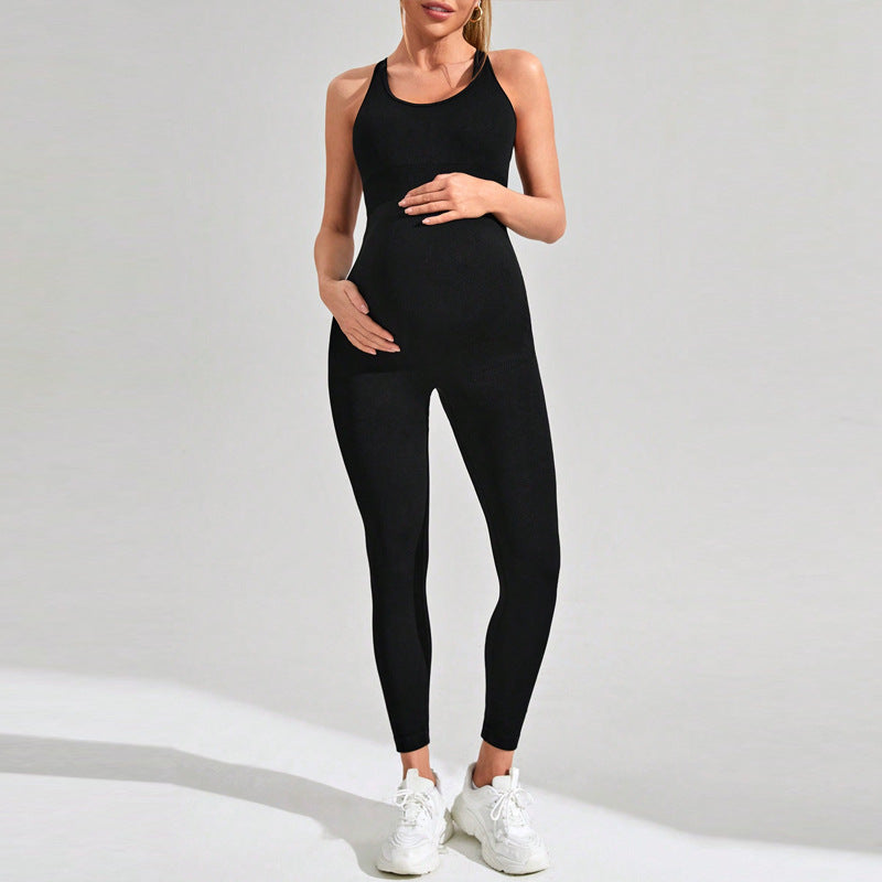 Maternity Sleeveless Jumpsuit – Full-Length Stretch Fit