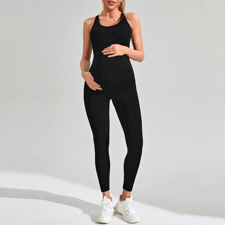 Maternity Sleeveless Jumpsuit – Full-Length Stretch Fit