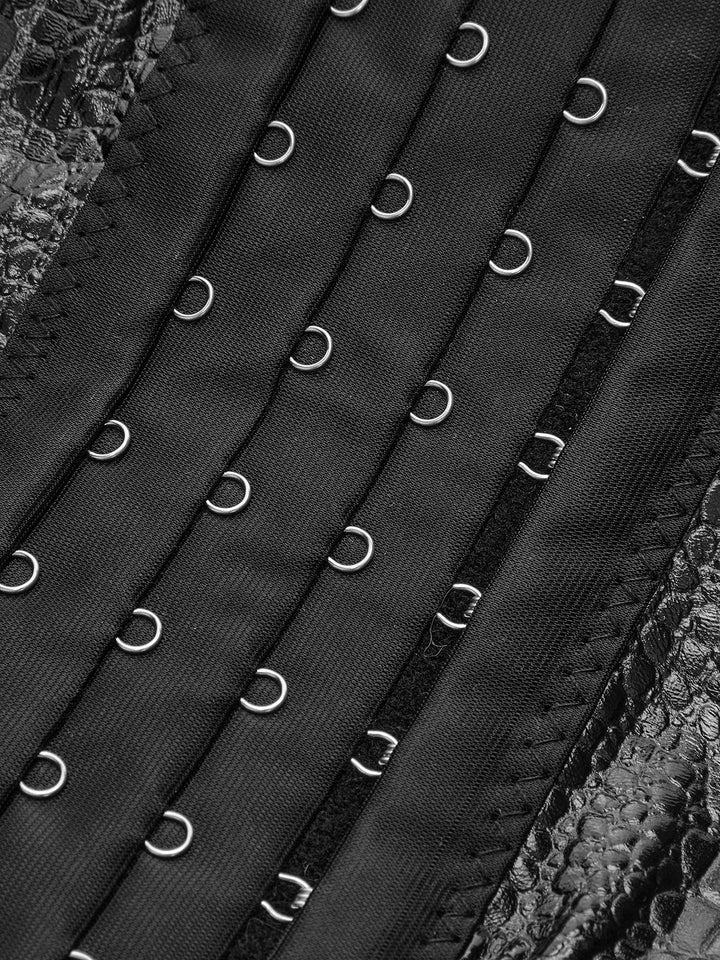 Women's Vegan Leather Bustier – Crocodile Embossed Sweetheart