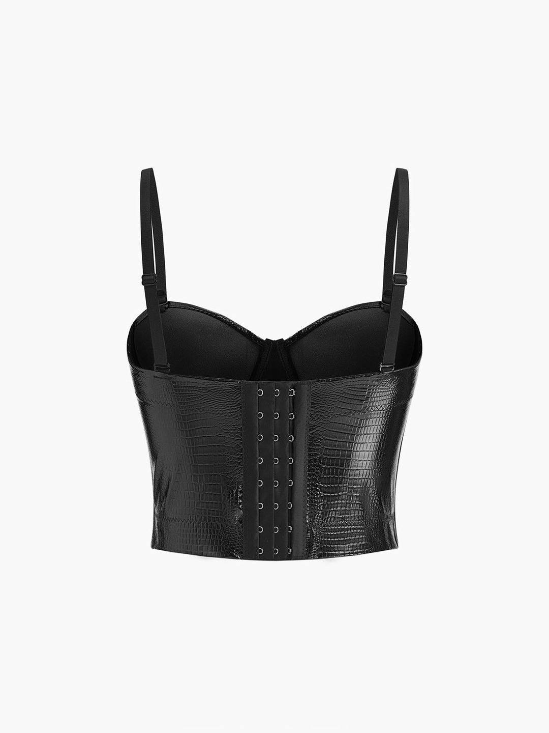 Women's Vegan Leather Bustier – Crocodile Embossed Sweetheart