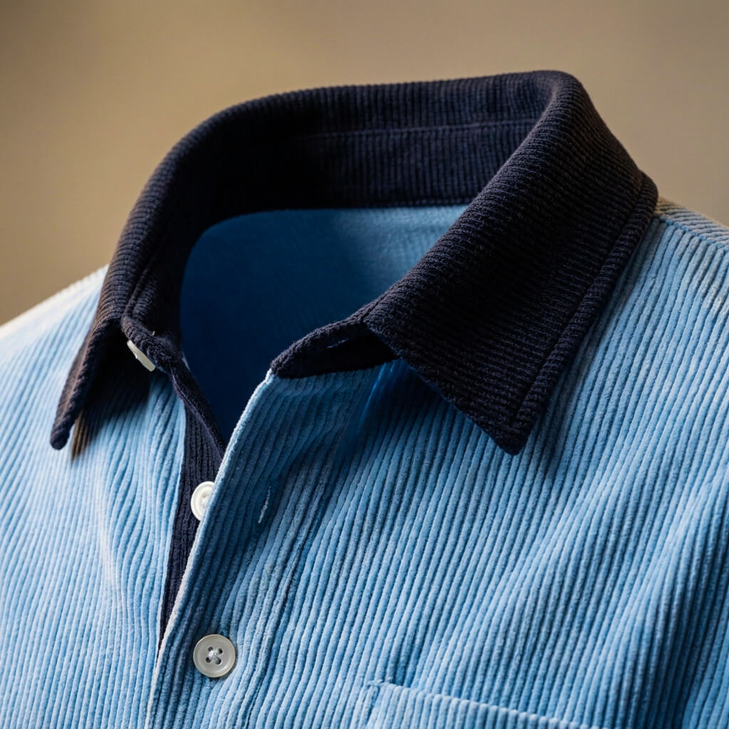 Men's Corduroy Polo Shirt – Peruvian Fine-Wale Three-Button