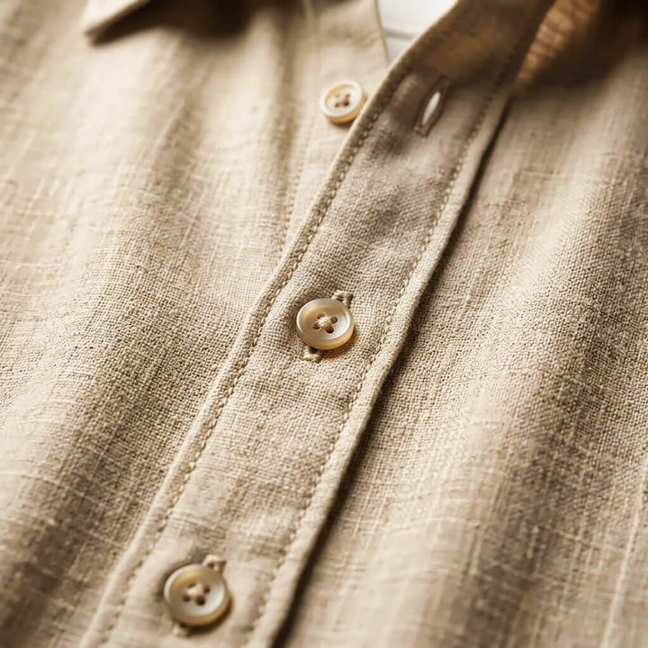 Men's Cotton Linen Look Shirt – Peruvian Blend Lightweight Breathable