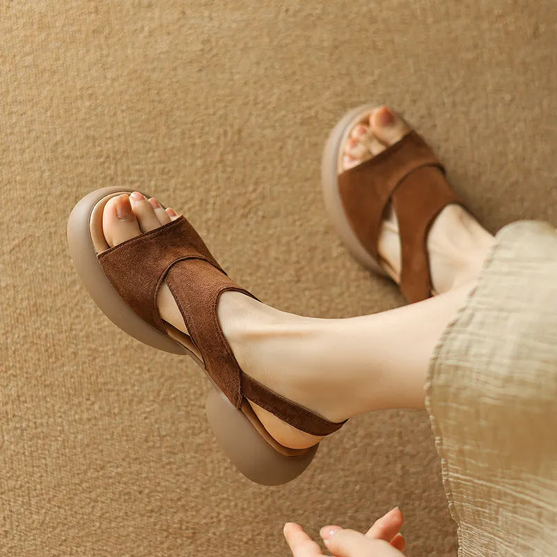 Women's Flat Sandals – Adjustable Strap & Non-Slip Sole