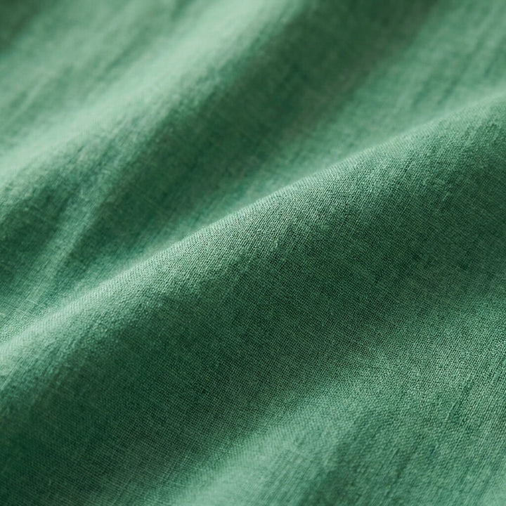 Women's Cotton-Linen Blend Blouse – Oversized Scalloped Collar
