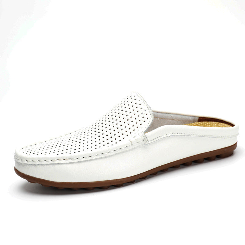 Men's Vegan Leather Slip-On Mule Loafer | Open Back Flat Shoe