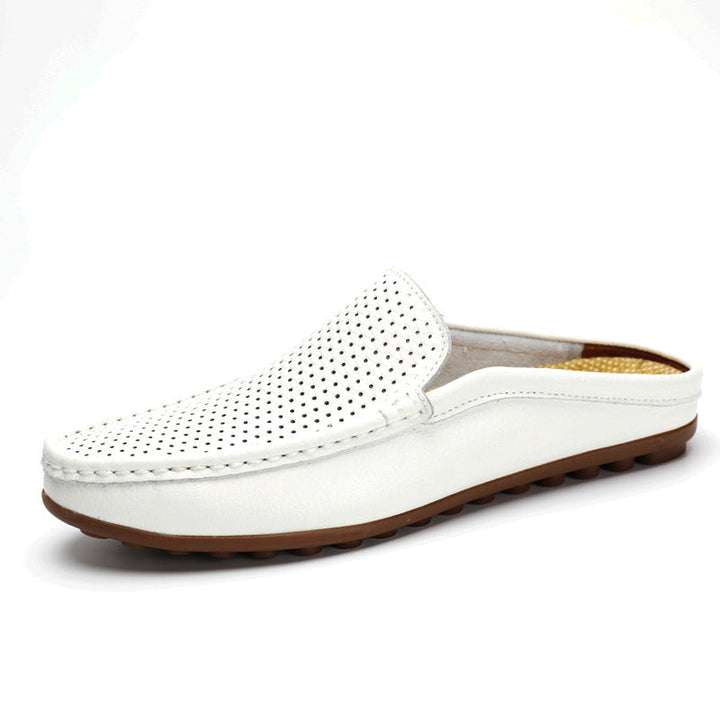 Men's Vegan Leather Slip-On Mule Loafer | Open Back Flat Shoe