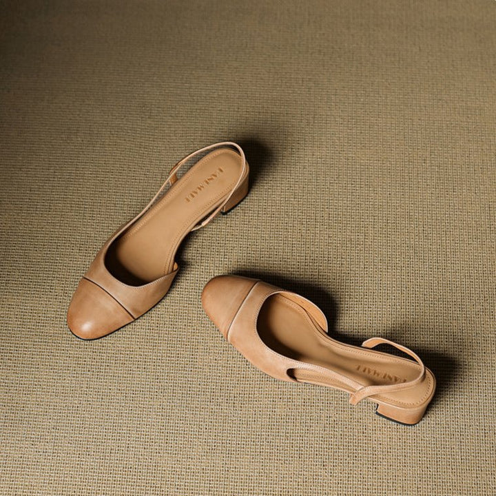 Slingback Pumps Women – Almond Toe Low Heel