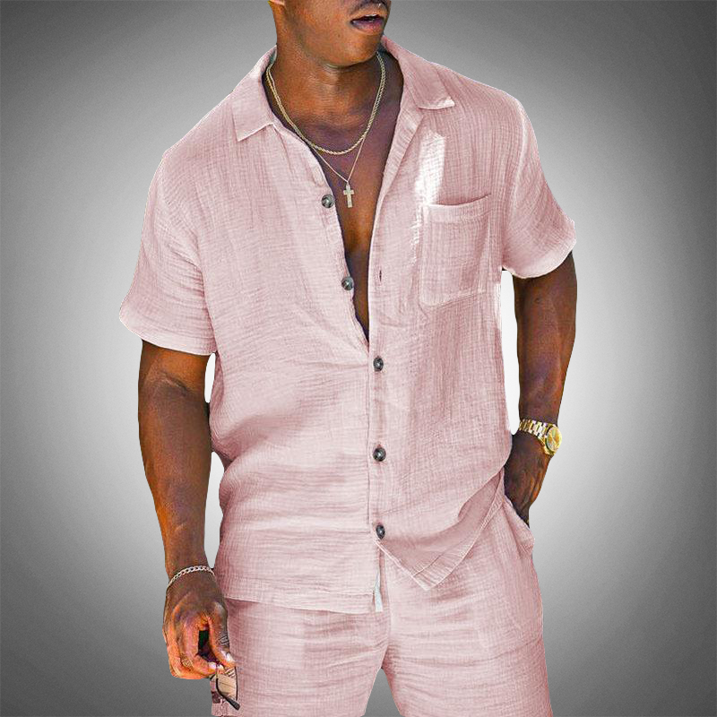 Men's Linen Two-Piece Shirt and Pants – Lightweight Breathable Co-Ord