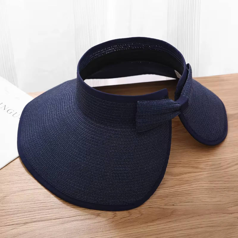 Straw Wide Brim Visor Hat for Women – Open Crown Sun Hat