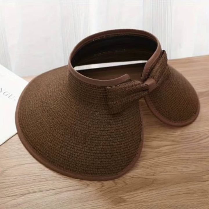 Straw Wide Brim Visor Hat for Women – Open Crown Sun Hat