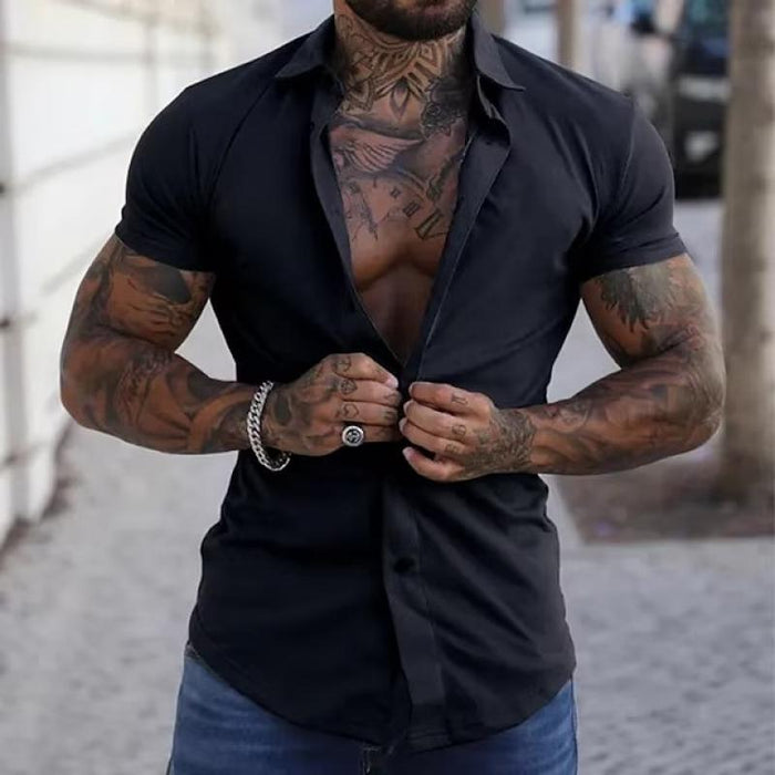 Men's Muscle Fit Short Sleeve Shirt – Breathable Moisture-Wicking