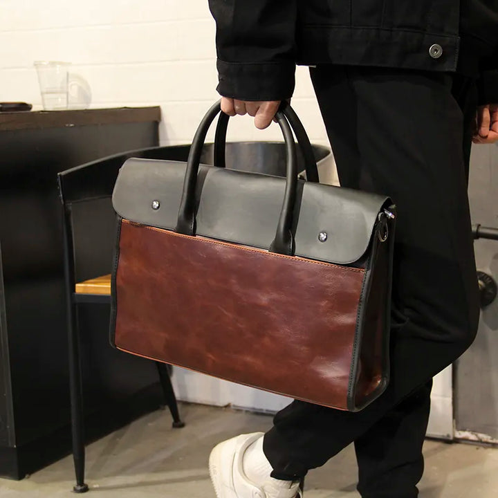 Mens Laptop Bag – Structured Flap Closure & Dual Handles