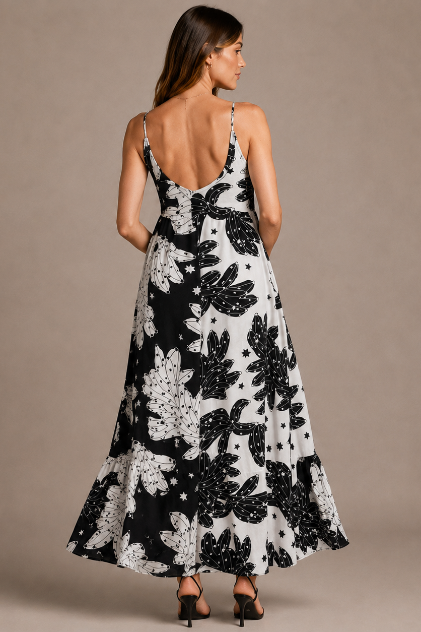 Maternity Maxi Dress – Sleeveless Smocked Bodice Baby Shower