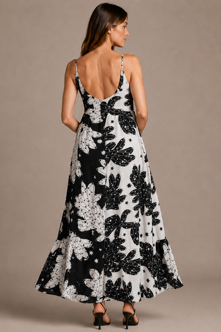 Maternity Maxi Dress – Sleeveless Smocked Bodice Baby Shower