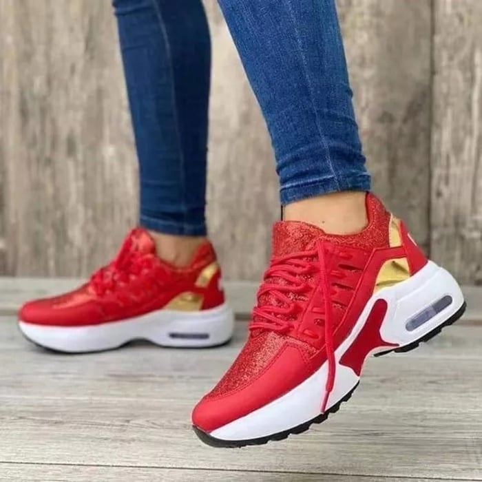 Platform Sneakers for Women – Chunky Sole Mesh Lace-Up