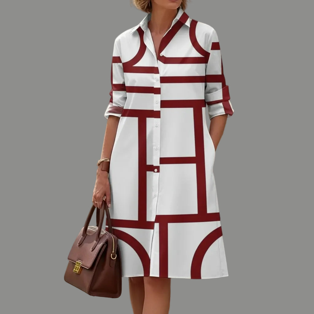 Floral Midi Dress – 3D Print Stretch Women&
