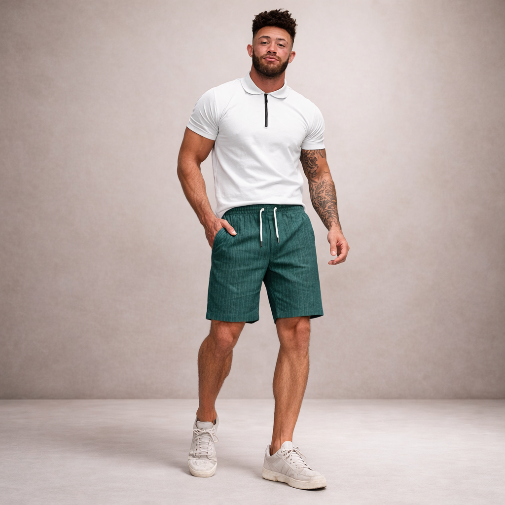 Men's Linen Summer Shorts – Relaxed Fit Drawstring Waist