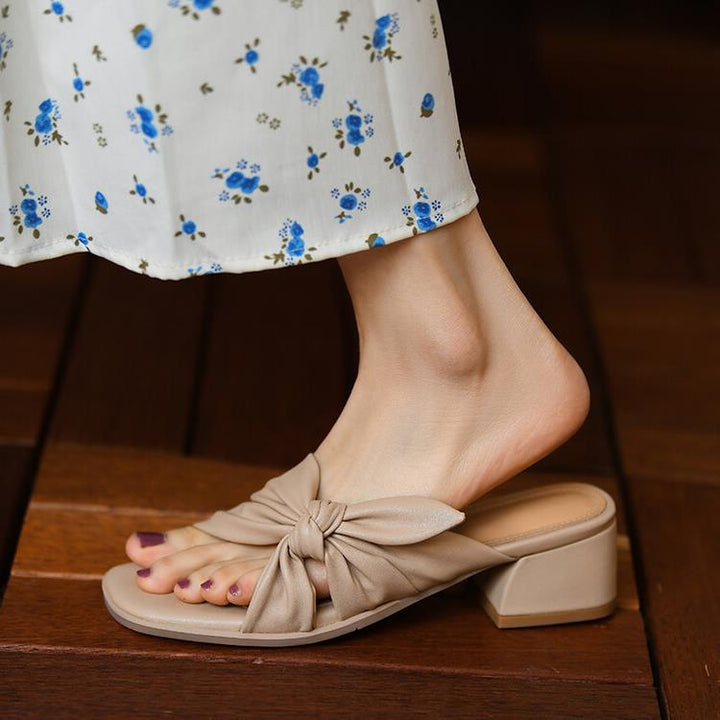 Women's Flat Slingback Sandals – Microfiber Leather Retro-Modern