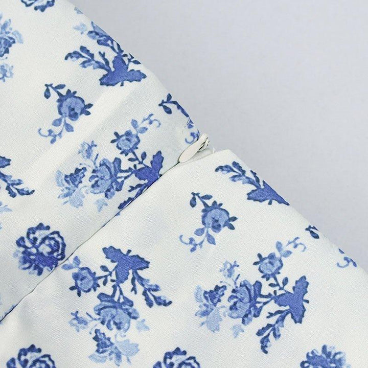 Women's Floral Midi Dress Square Neck Puff Sleeves – Flowing A-Line