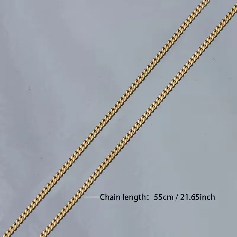 Men's Chain Necklace – Slim Minimalist Metal Link Design