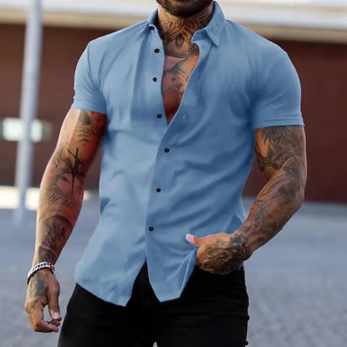 Men's Muscle Fit Short Sleeve Shirt – Breathable Moisture-Wicking