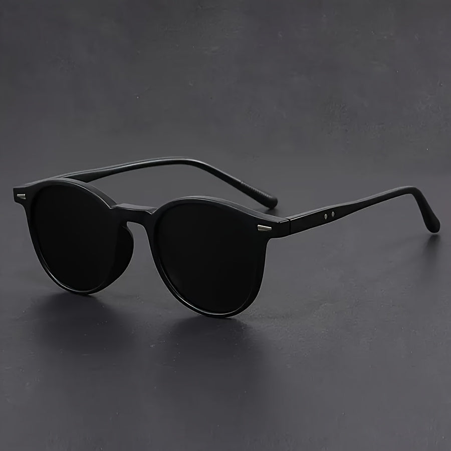 Men's Round Tortoiseshell Sunglasses – Lightweight PC Full Frame Retro