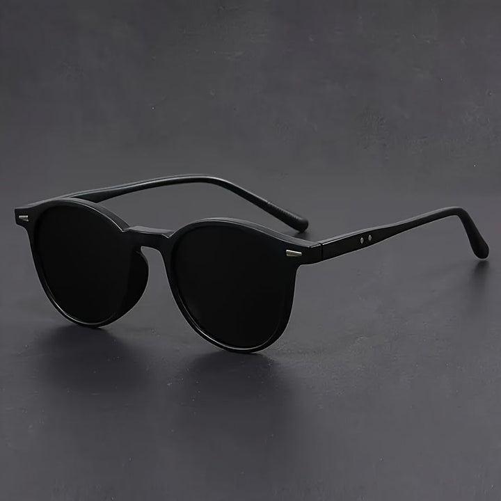 Men's Round Tortoiseshell Sunglasses – Lightweight PC Full Frame Retro