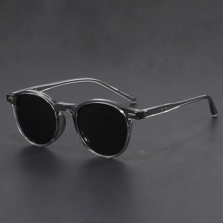 Men's Round Tortoiseshell Sunglasses – Lightweight PC Full Frame Retro