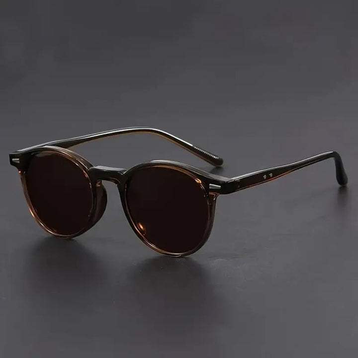 Men's Round Tortoiseshell Sunglasses – Lightweight PC Full Frame Retro